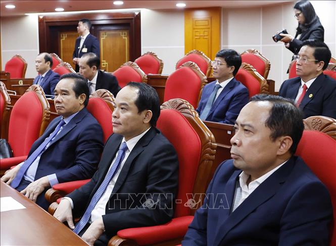 Các đại biểu tham dự phiên bế mạc Hội nghị lần thứ 14 Ban Chấp hành Trung ương Đảng khóa XIII. Ảnh: Thống Nhất - TTXVN