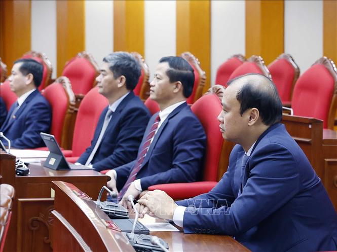 Các đại biểu tham dự phiên bế mạc Hội nghị lần thứ 14 Ban Chấp hành Trung ương Đảng khóa XIII. Ảnh: Thống Nhất - TTXVN