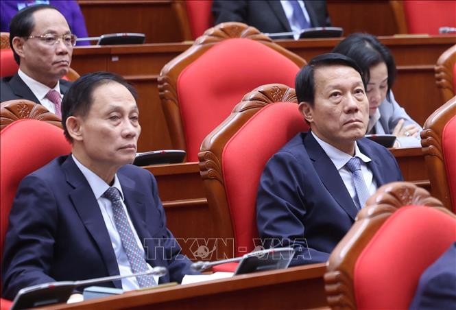 Các đại biểu dự phiên bế mạc Hội nghị lần thứ 14 Ban Chấp hành Trung ương Đảng khóa XIII. Ảnh: Thống Nhất - TTXVN