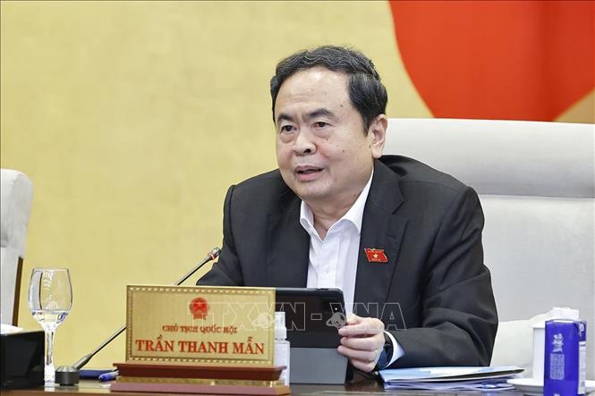 Chủ tịch Quốc hội Trần Thanh Mẫn phát biểu. Ảnh: Doãn Tấn - TTXVN