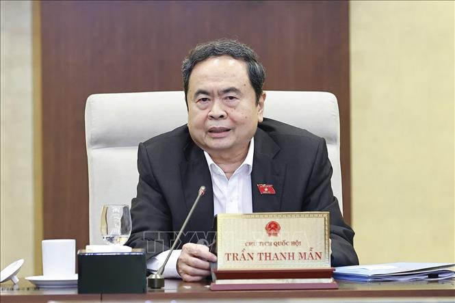 Chủ tịch Quốc hội Trần Thanh Mẫn phát biểu. Ảnh: Doãn Tấn - TTXVN