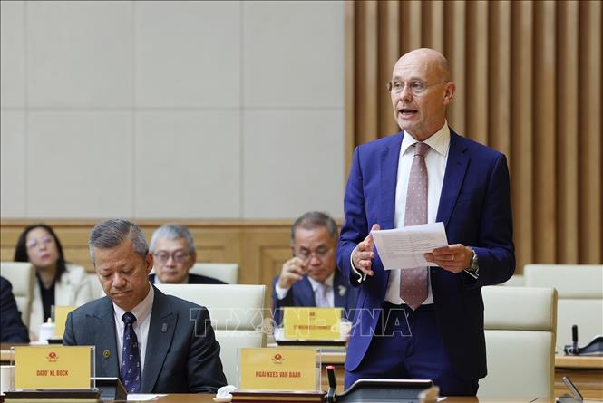 Đại sứ Hà Lan tại Việt Nam Kees Van Baar phát biểu. Ảnh: Dương Giang-TTXVN