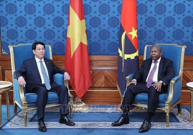 Chủ tịch nước Lương Cường hội đàm với Tổng thống Angola João Manuel Gonçalves Lourenço trong chuyến thăm cấp Nhà nước tới Cộng hoà Angola (7/8/2025). Ảnh: Lâm Khánh - TTXVN