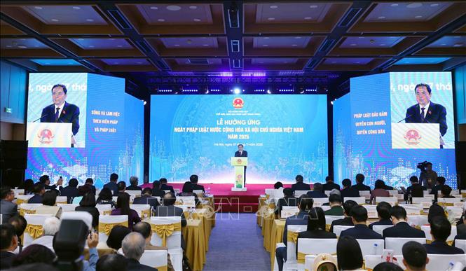 Chủ tịch Quốc hội Trần Thanh Mẫn phát biểu. Ảnh: Phạm Kiên - TTXVN