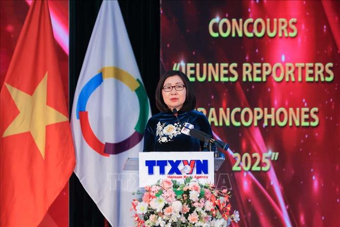 Phó Tổng giám đốc TTXVN Đoàn Thị Tuyết Nhung phát biểu. Ảnh: Hoàng Hiếu - TTXVN
