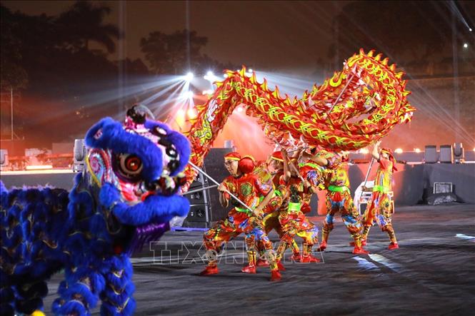 Các tiết mục nghệ thuật tại chương trình. Ảnh: Khánh Hoà - TTXVN