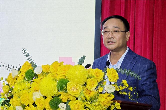 Thượng tướng Phạm Thế Tùng, Thứ trưởng Bộ Công an phát biểu. Ảnh: Nam Sương - TTXVN