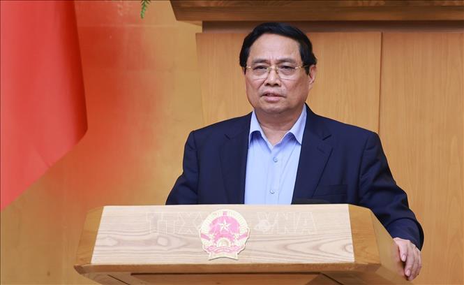 Thủ tướng Phạm Minh Chính kết luận Phiên họp Chính phủ thường kỳ tháng 10/2025. Ảnh: Dương Giang-TTXVN