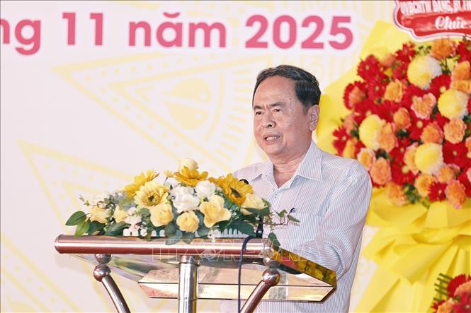 Chủ tịch Quốc hội Trần Thanh Mẫn phát biểu. Ảnh: Doãn Tấn - TTXVN