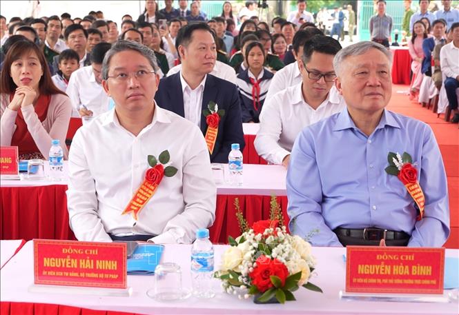 Đồng chí Nguyễn Hòa Bình, Ủy viên Bộ Chính trị, Phó Thủ tướng Thường trực Chính phủ tham dự lễ khởi công. Ảnh: Hữu Quyết - TTXVN