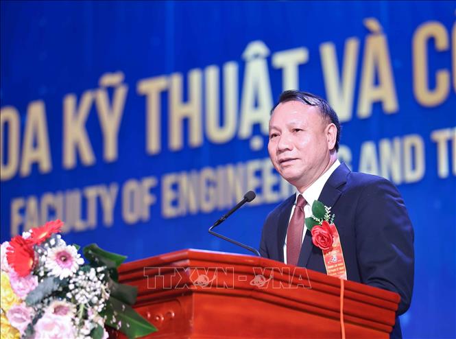 PGS.TS Nguyễn Đức Sơn, Hiệu trưởng trường Đại học Sư phạm Hà Nội phát biểu. Ảnh: Thanh Tùng - TTXVN