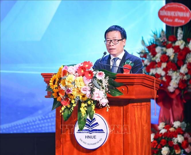 PGS.TS Nguyễn Hoài Nam, Trưởng khoa Sư phạm Kỹ thuật phát biểu. Ảnh: Thanh Tùng - TTXVN