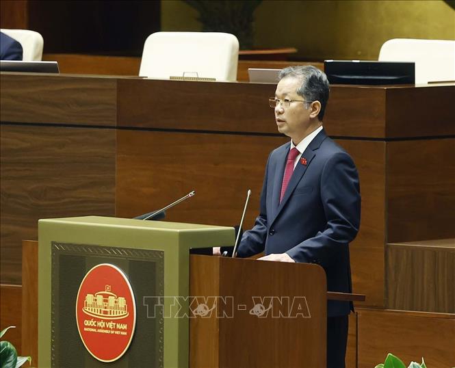 Chánh án Tòa án nhân dân Tối cao Nguyễn Văn Quảng phát biểu nhậm chức. Ảnh: Thống Nhất – TTXVN