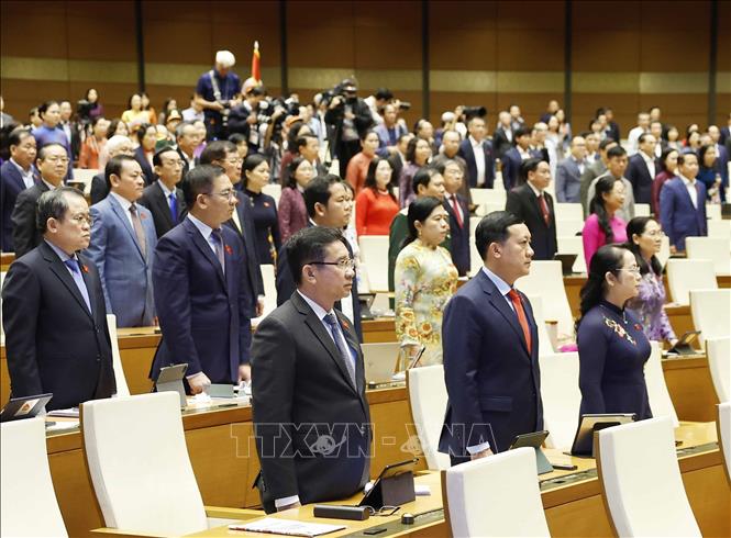 Các đại biểu Quốc hội tại lễ Tuyên thệ nhậm chức Chánh án Toà án nhân dân tối cao nhiệm kỳ 2021 – 2026. Ảnh: Thống Nhất – TTXVN