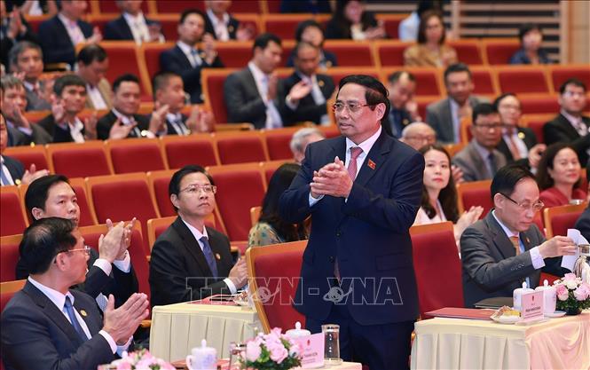 Thủ tướng Phạm Minh Chính dự Đại hội Thi đua yêu nước Bộ Ngoại giao giai đoạn 2025-2030. Ảnh: Dương Giang-TTXVN