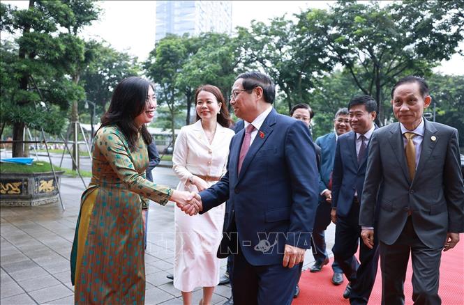 Thủ tướng Phạm Minh Chính đến dự Đại hội Thi đua yêu nước Bộ Ngoại giao giai đoạn 2025-2030. Ảnh: Dương Giang-TTXVN
