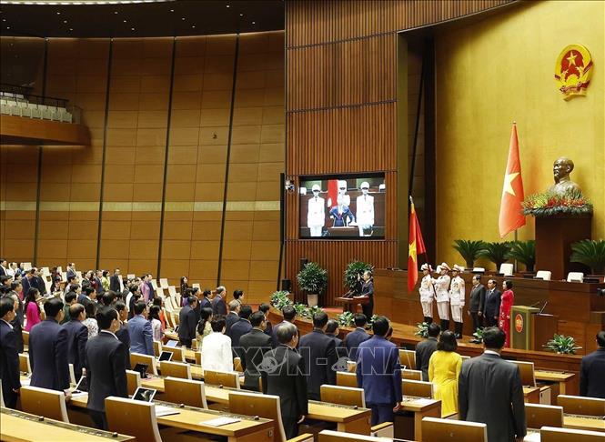 Chánh án Tòa án nhân dân Tối cao Nguyễn Văn Quảng tuyên thệ nhậm chức. Ảnh: Thống Nhất – TTXVN