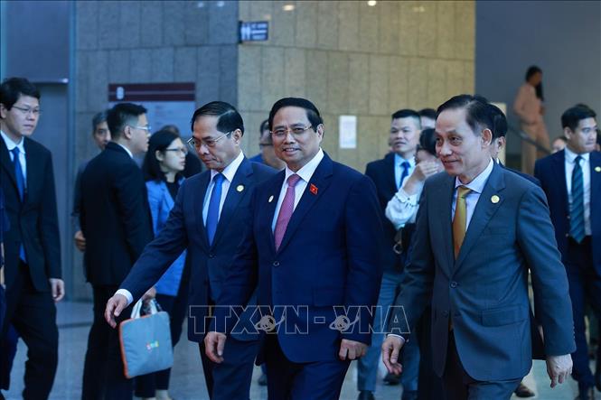 Thủ tướng Phạm Minh Chính dự Đại hội Thi đua yêu nước Bộ Ngoại giao giai đoạn 2025-2030. Ảnh: Dương Giang-TTXVN
