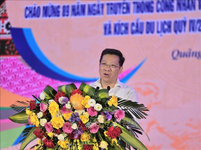 Ông Nguyễn Việt Dũng, Giám đốc Sở Văn hóa Thể thao và Du lịch tỉnh Quảng Ninh phát biểu.  Ảnh: Thanh Vân-TTXVN 