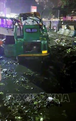 Hiện trường vụ nổ gần Pháo đài Đỏ ở thủ đô New Delhi, Ấn Độ, ngày 10/11/2025. Ảnh: ANI/TTXVN