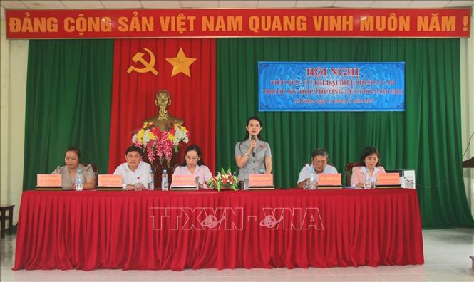 Bà Võ Thị Mỹ Trang, Phó Chủ tịch HĐND thành phố Cần Thơ phát biểu tại hội nghị. Ảnh: Duy Khương - TTXVN