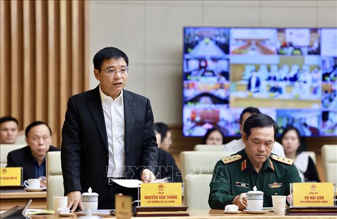 Bộ trưởng Bộ Tài chính Nguyễn Văn Thắng phát biểu. Ảnh: Dương Giang-TTXVN 