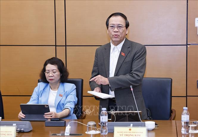 Đại biểu Quốc hội tỉnh Ninh Bình Vũ Trọng Kim phát biểu. Ảnh: Doãn Tấn - TTXVN