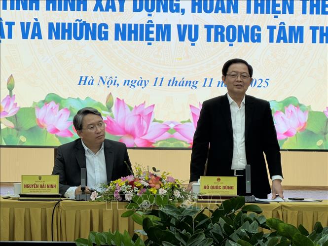 Phó Thủ tướng Chính phủ Hồ Quốc Dũng phát biểu tại buổi làm việc. Ảnh: Đỗ Bình - TTXVN 