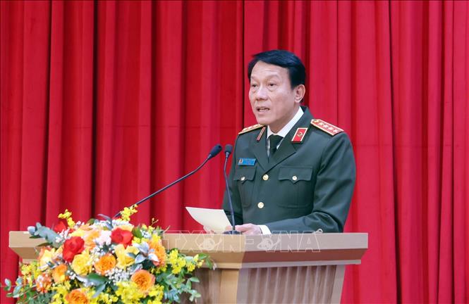 Minister of Public Security General Luong Tam Quang speaks at the book launching ceremony. VNA Photo: Phạm Kiên