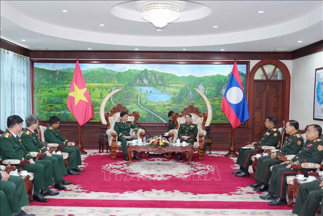 Quang cảnh buổi tiếp. Ảnh: Đỗ Bá Thành - PV TTXVN tại Lào