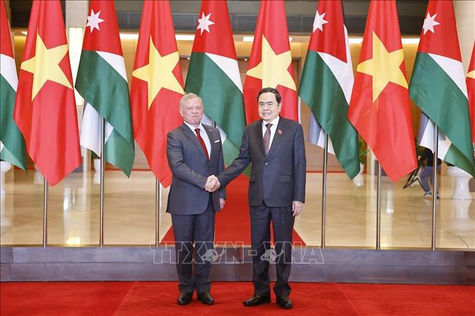 Chủ tịch Quốc hội Trần Thanh Mẫn hội kiến Quốc vương Jordan Abdullah II Ibn Al Hussein thăm chính thức Việt Nam. Ảnh: Doãn Tấn – TTXVN