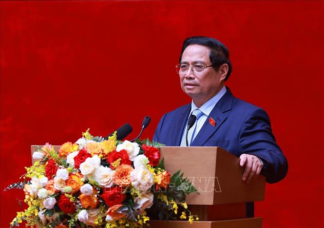 Thủ tướng Phạm Minh Chính phát biểu chỉ đạo. Ảnh: Dương Giang-TTXVN 
