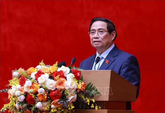 Thủ tướng Phạm Minh Chính phát biểu chỉ đạo. Ảnh: Dương Giang-TTXVN 
