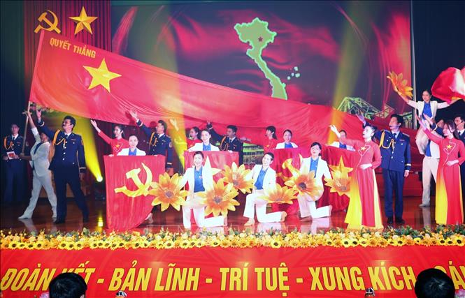 Chương trình nghệ thuật chào mừng hội nghị. Ảnh: Trọng Đức - TTXVN