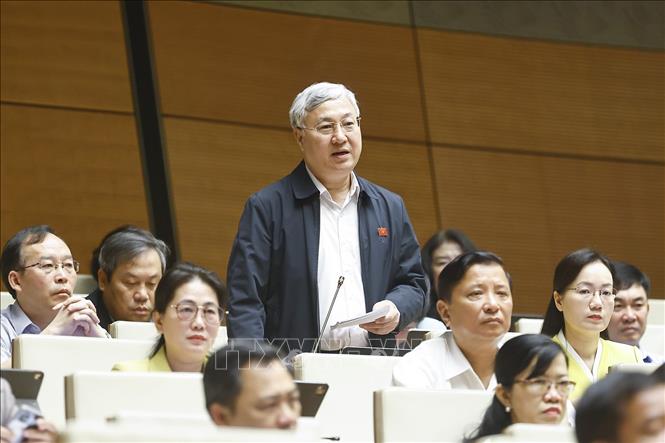 Đại biểu Quốc hội tỉnh Bắc Ninh Trần Văn Lâm phát biểu. Ảnh: Doãn Tấn - TTXVN