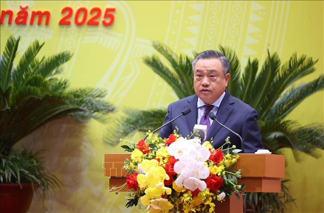 Đồng chí Trần Sỹ Thanh, Ủy viên Trung ương Đảng, Chủ nhiệm Ủy ban Kiểm tra Trung ương, nguyên Chủ tịch UBND thành phố Hà Nội phát biểu. Ảnh: Văn Điệp - TTXVN