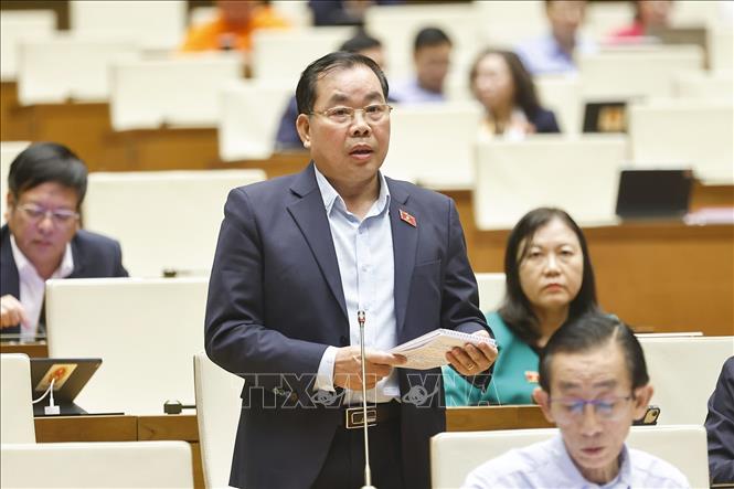 Đại biểu Quốc hội TP. Hồ Chí Minh Nguyễn Quang Huân phát biểu. Ảnh: Doãn Tấn - TTXVN