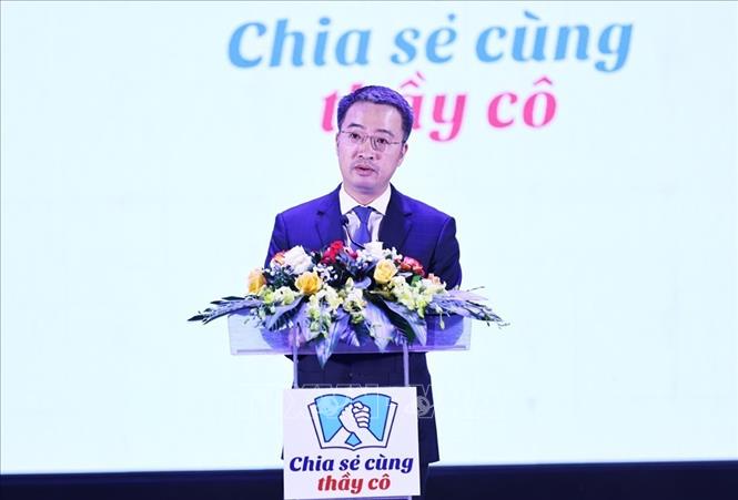 Đồng chí Nguyễn Tường Lâm, Bí thư Trung ương Đoàn, Chủ tịch Trung ương Hội Liên hiệp thanh niên Việt Nam phát biểu. Ảnh: Minh Đức – TTXVN