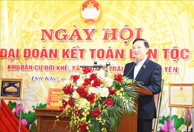 Phó Chủ tịch Quốc hội Nguyễn Khắc Định phát biểu tại Ngày hội. Ảnh: Thế Duyệt - TTXVN