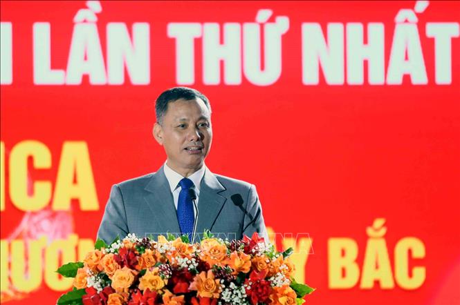 Phó Chủ tịch UBND tỉnh Sơn La Nguyễn Thành Công phát biểu. Ảnh: Quang Quyết - TTXVN