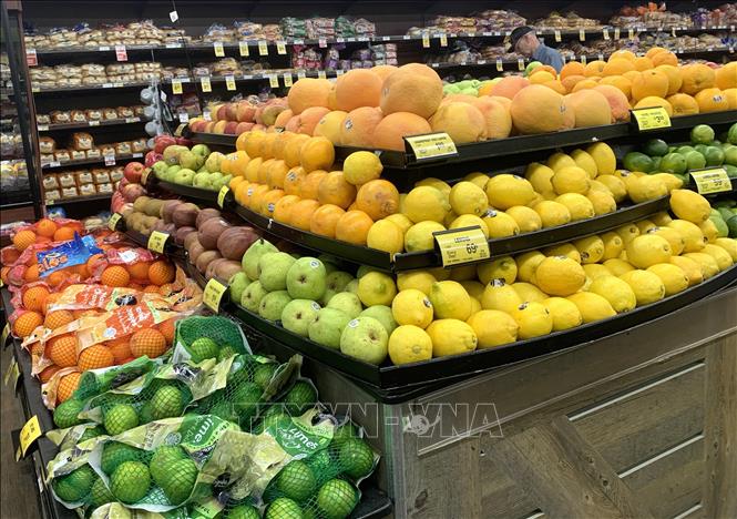 Trái cây được bày bán tại một siêu thị ở trung tâm thủ đô Washington D.C. Ảnh: Ngọc Quang, PV TTXVN tại Mỹ.