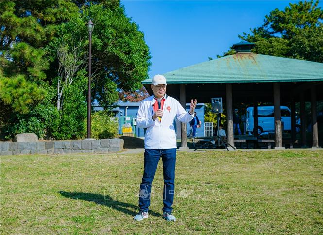 Đại sứ Việt Nam tại Nhật Bản - Phạm Quang Hiệu phát biểu khai mạc Ngày Gia đình ASEAN 2025. Ảnh: Xuân Giao – PV TTXVN tại Nhật Bản