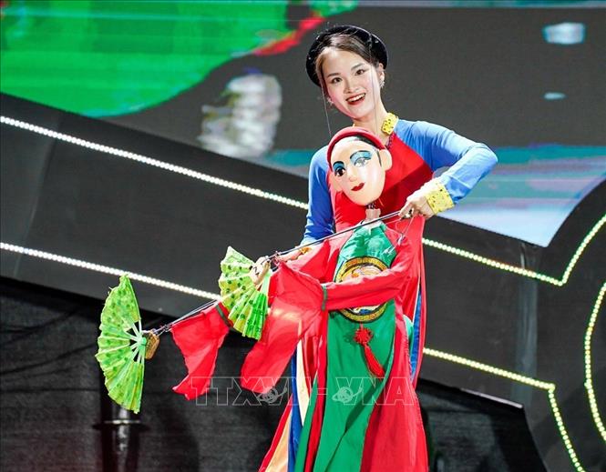 Các tiết mục trình diễn tại Lễ hội múa rối Hà Nội 2025. Ảnh: Khánh Hoà - TTXVN