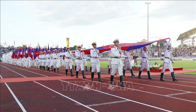 Lễ khai mạc Đại hội Thể thao toàn quốc lần thứ 12 của Lào. Ảnh: Xuân Tú - PV TTXVN tại Lào