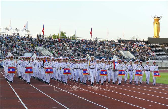 Lễ khai mạc Đại hội Thể thao toàn quốc lần thứ 12 của Lào. Ảnh: Xuân Tú - PV TTXVN tại Lào