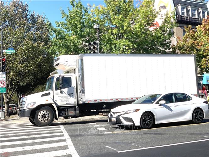 Xe tải trên đường phố tại thủ đô Washington D.C. Ảnh: Ngọc Quang, PV TTXVN tại Mỹ.