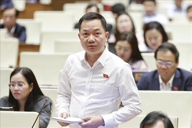 Đại biểu Quốc hội tỉnh Đồng Nai Trịnh Xuân An phát biểu. Ảnh: Doãn Tấn - TTXVN