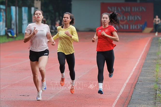 Hiện toàn đội đang tập trung tập luyện chuẩn bị cho SEA Games 33. Ảnh: Minh Quyết – TTXVN