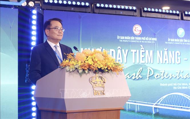 Đại diện nhà đầu tư phát biểu tại hội nghị. Ảnh: Xuân Anh – TTXVN