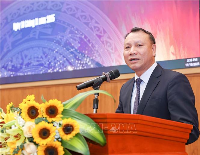 PGS.TS Nguyễn Đức Sơn, Hiệu trưởng Trường Đại học Sư phạm Hà Nội phát biểu. Ảnh: Thanh Tùng - TTXVN